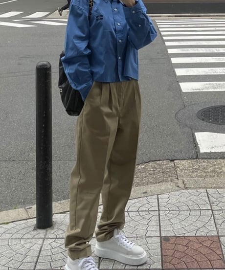 ok.soon×dickies  2tuck tapered chino pants