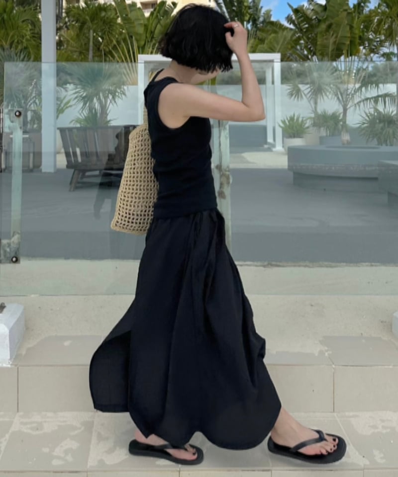 gingham check long skirt | ok.soon