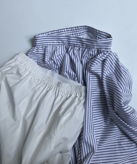irregular hem long skirt(stripe/white)