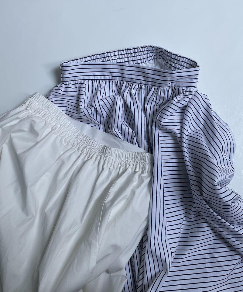 irregular hem long skirt(stripe/white) | ok.soon