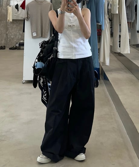 cotton nylon wide pants