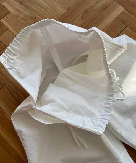 drawstring cotton pants white