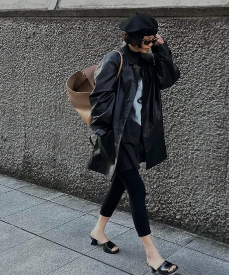 faux leather half coat