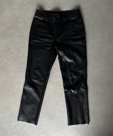 fake leather straight pants