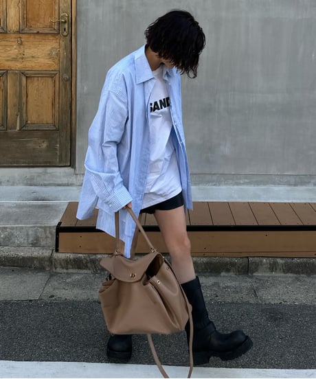 ［pre-order］layered stripe shirt over size