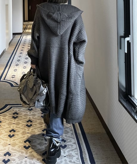 long knit  cardigan gray