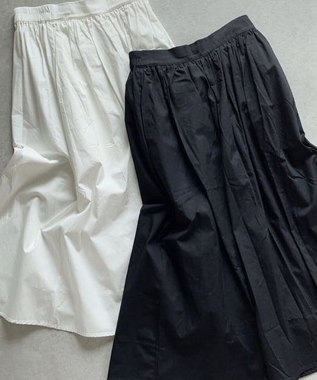 コットンギャザースカートwhite,black