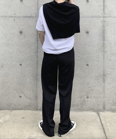 long length straight slacks (black)