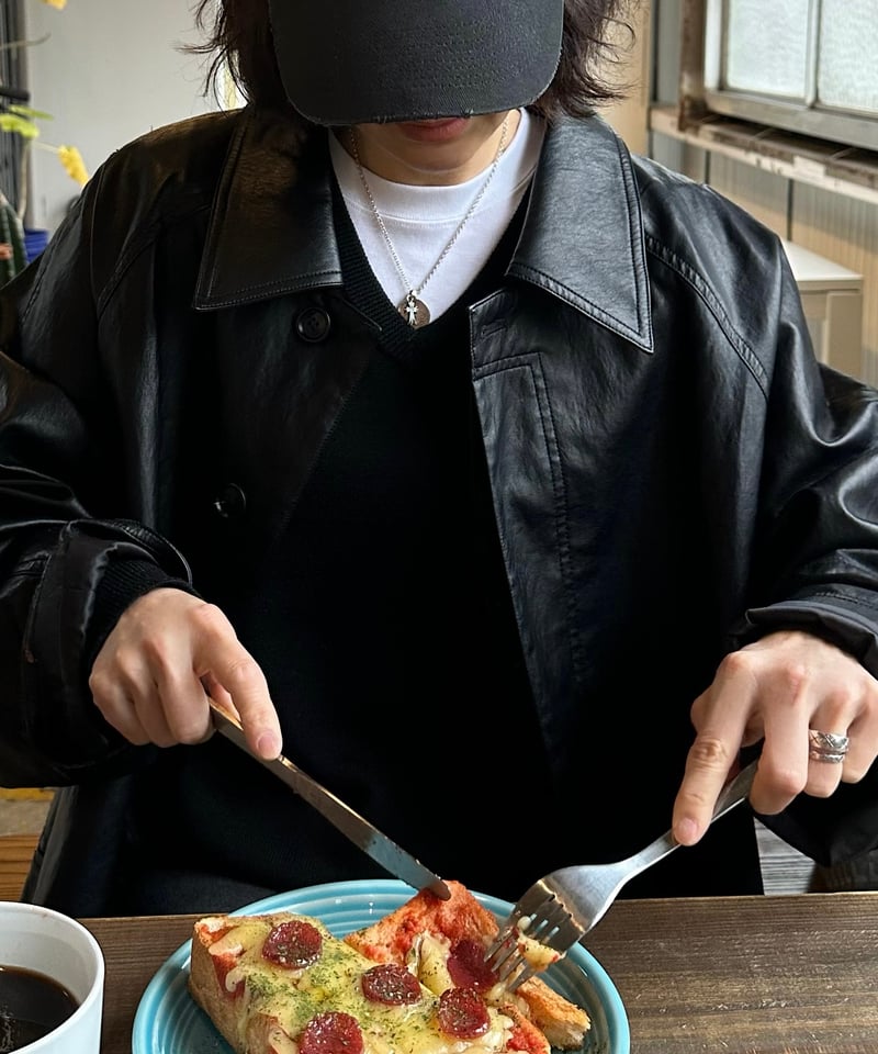 ジャケット・アウター ok.soon faux leather half coat faux leather half coat | ok.soon