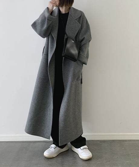 light melton coat(gray/black)