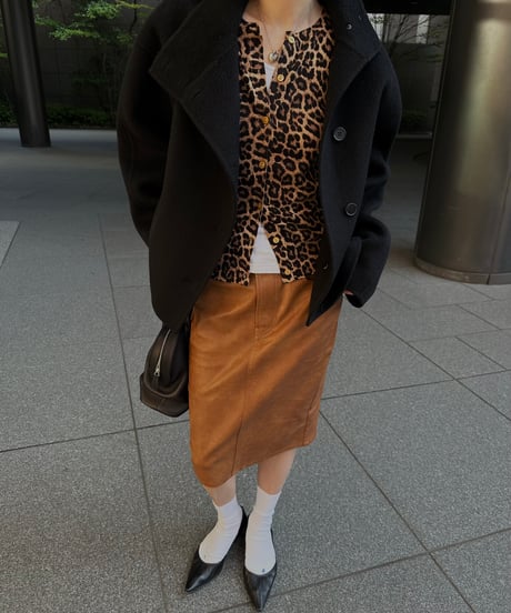 stand collar short coat(gray/black)