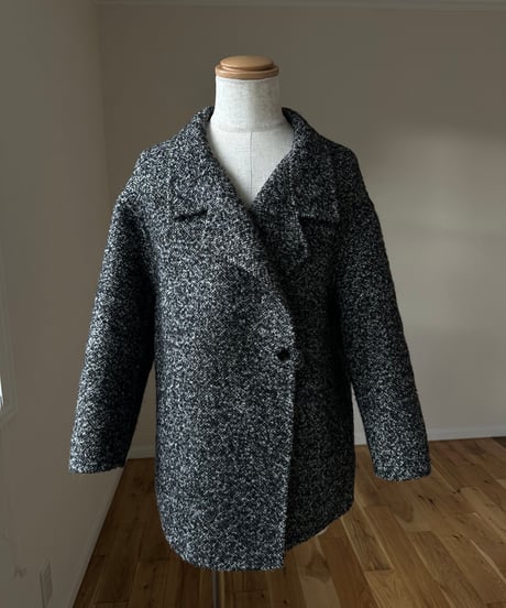 wool tweed half coat