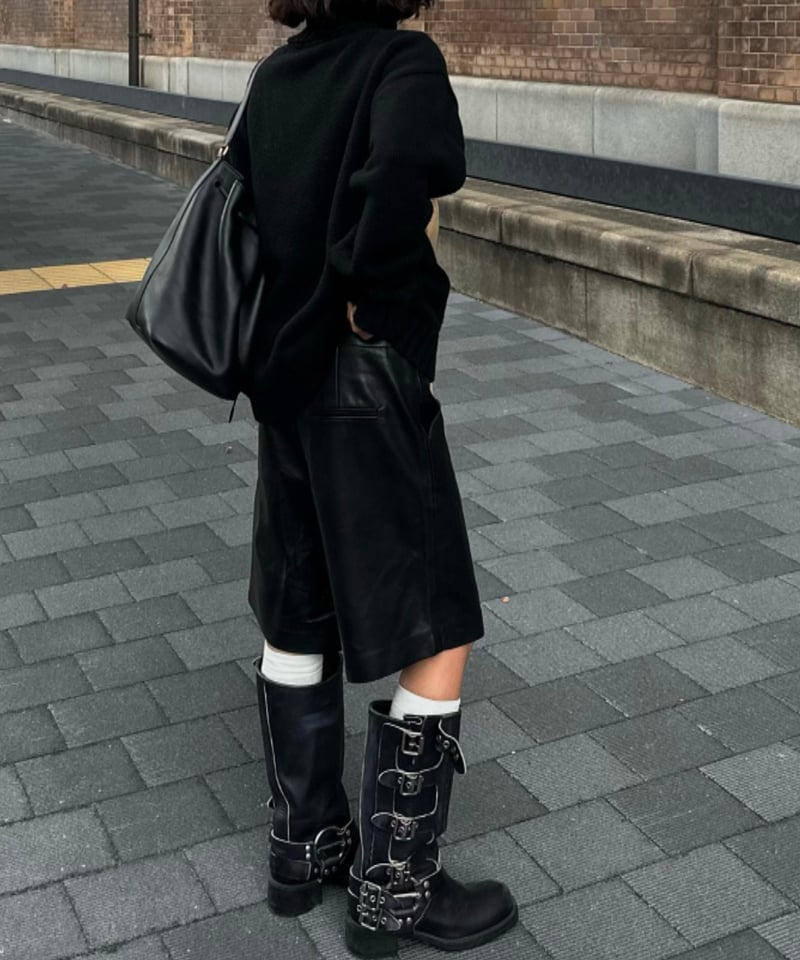 faux-leather half shorts | ok.soon