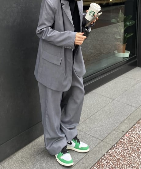 over size set up suit(gray/beige)