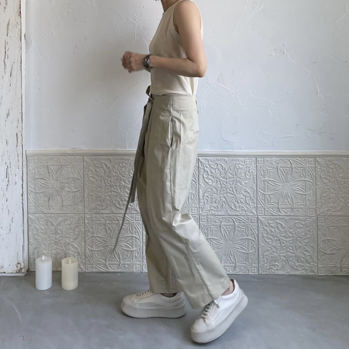 WEEKEND×SEQUEL CPクロップドパンツ藤原ヒロシ XL ベージュ美品 24SS WEEKEND×SEQUEL CPクロップドパンツ藤原ヒロシ XL