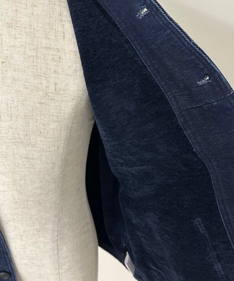 navy denim jacket & navy denim casual pants