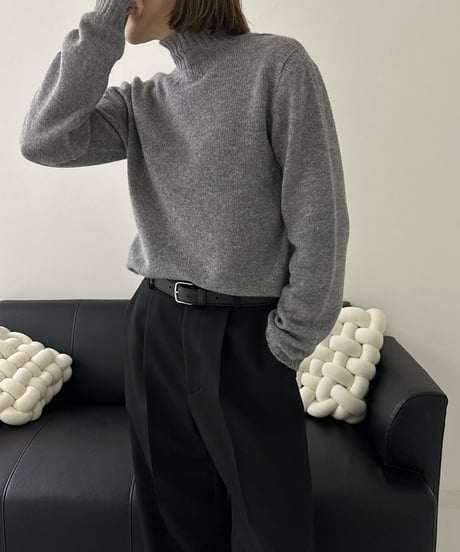tailored slacks(black/camel)