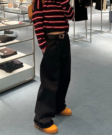 ok.soon×dickies wide chino pants (black)