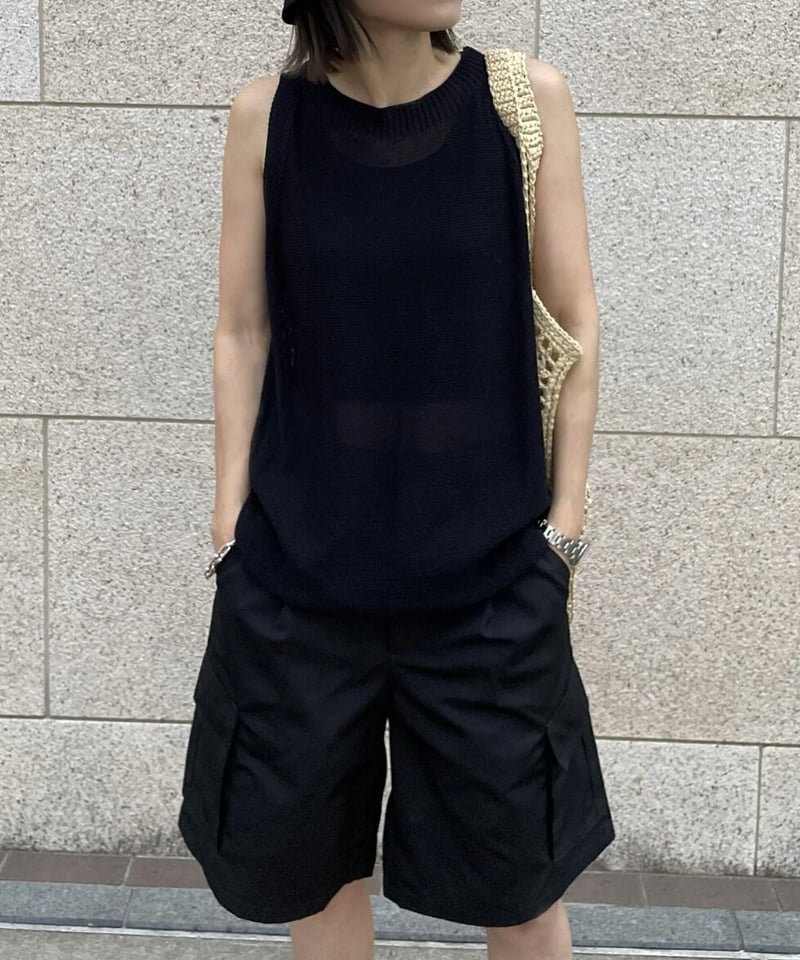 cargo half pants (black/white) | ok.soon cargo half pants (black/white) | ok.soon