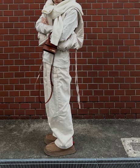 W name down vest （×FASHIRU）ecru
