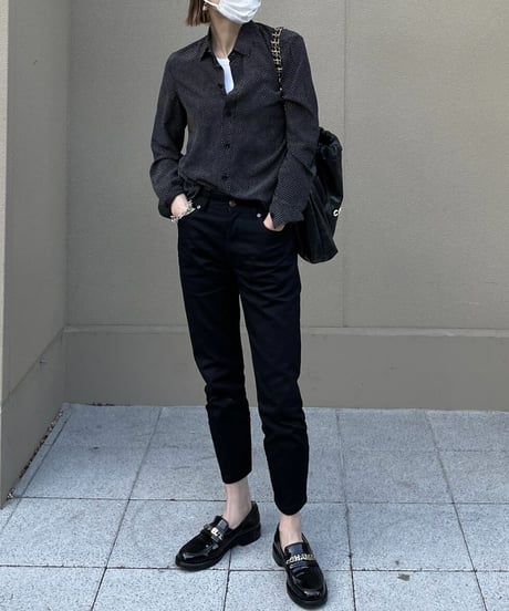 cotton slim pants (black)