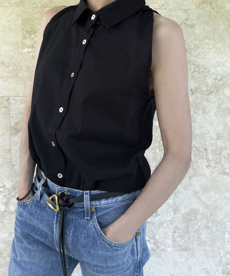 linen blend sleeveless shirt