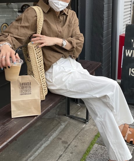 linen blend shirt brown