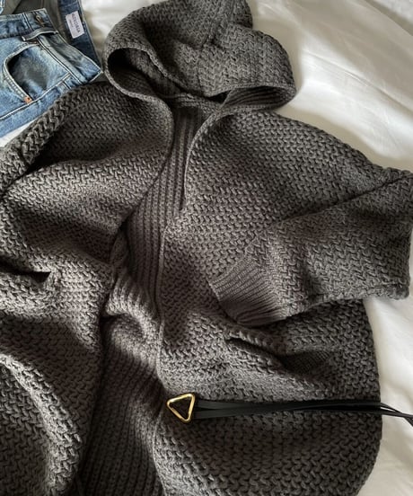 long knit  cardigan gray