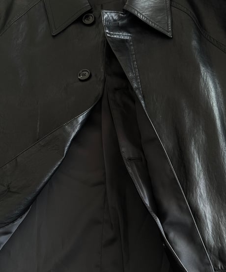 faux leather half coat