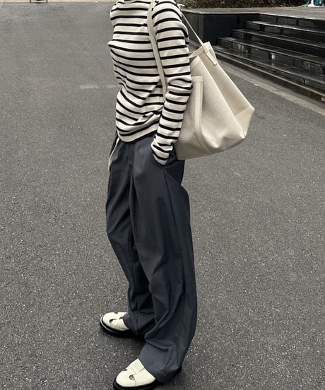 inbox pleats slacks gray
