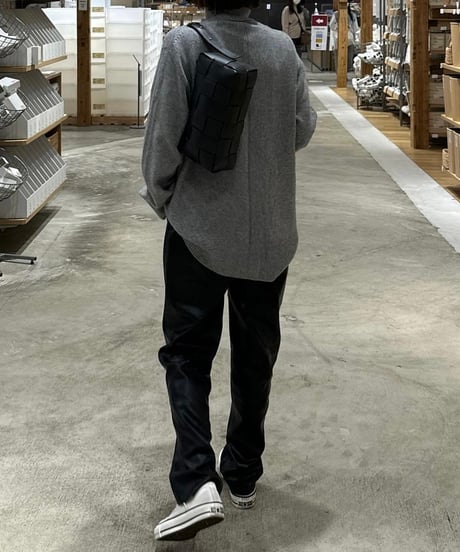 fake leather straight pants