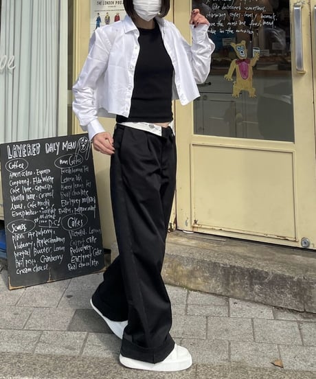 ok.soon×dickies wide chino pants (black)