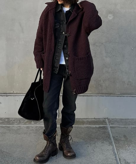 toggle button knit cardigan