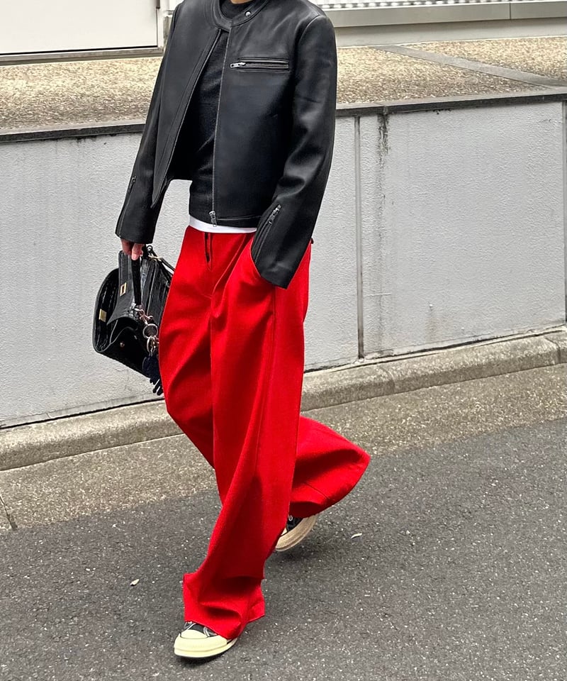 1tuck casual slacks red | ok.soon