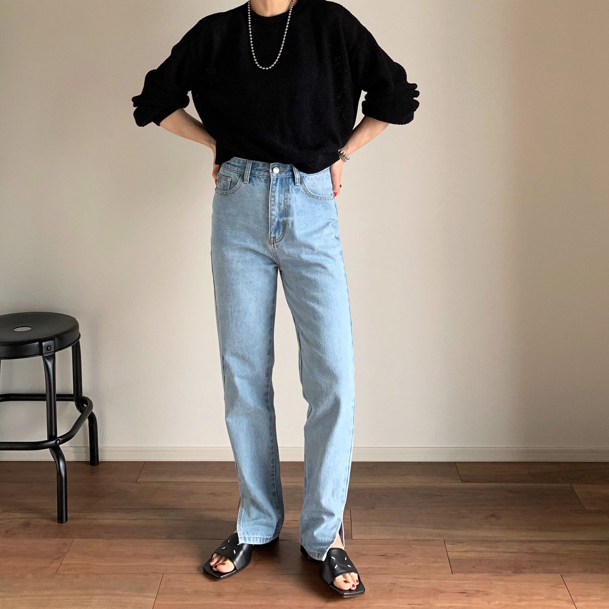 ポロ　ok. soon オクスンオリジナル ワイドデニム ライトブルー 4 original wide denim blue | ok.soon