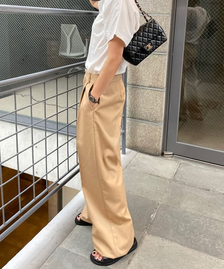 ワイドストレートスラックスcamel
