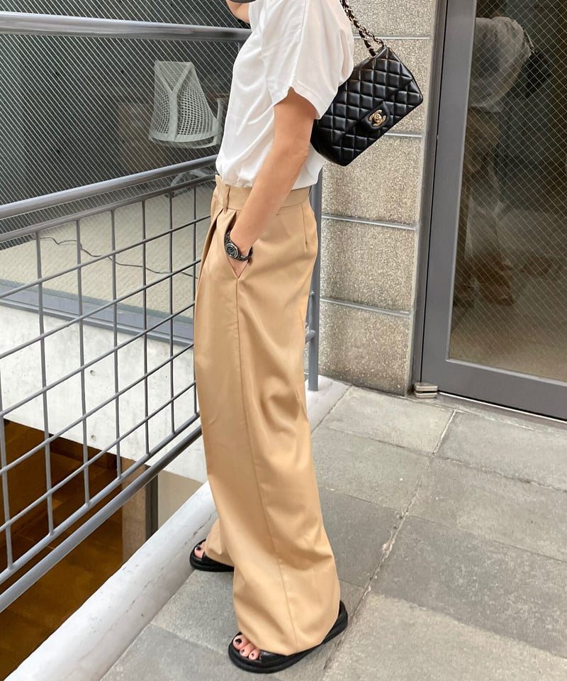 ワイドストレートスラックスcamel | ok.soon ワイドストレートスラックスcamel | ok.soon