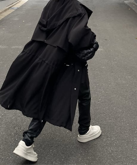 cotton hood coat (black)