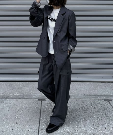 pinstripe tailored jacket