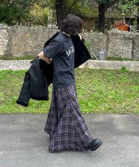 tartan check long skirt