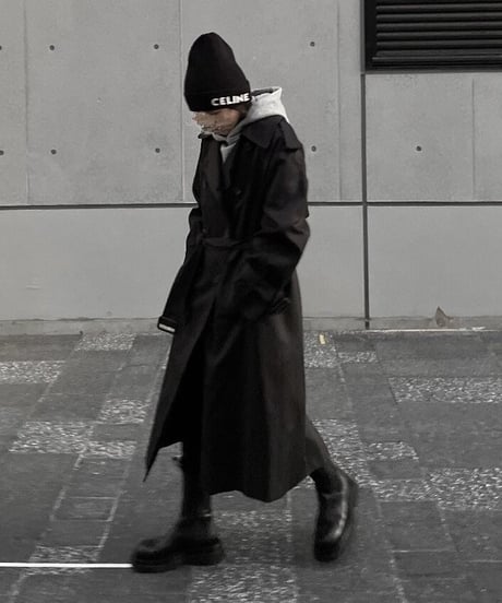 ［long length］cotton trench coat (beige/black)