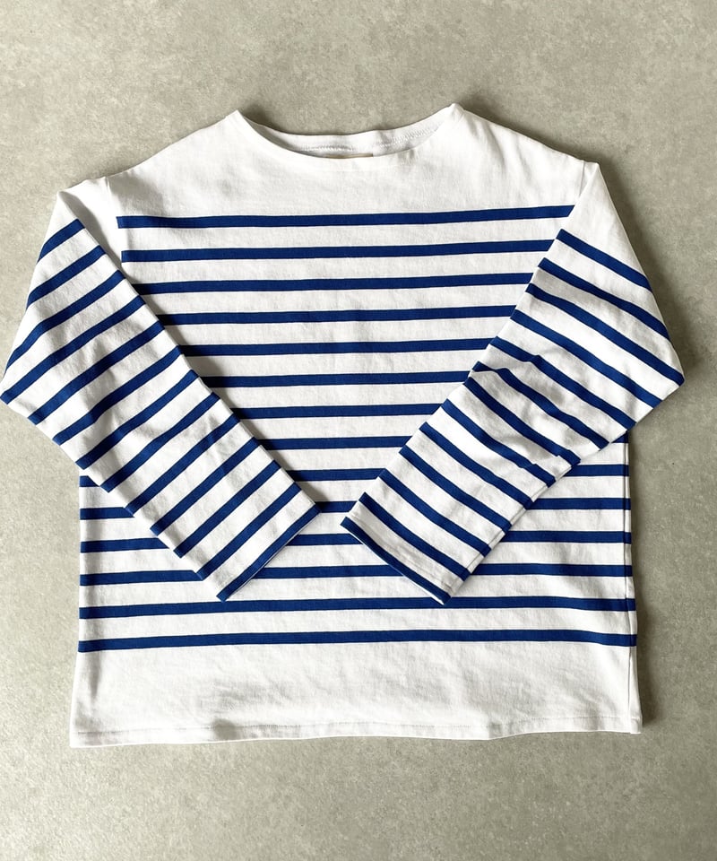ok.soon パネルボーダートップス blue panel border tops(blue/red) | ok.soon