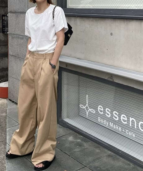 ワイドストレートスラックスcamel