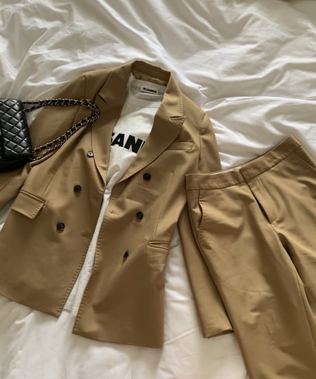 camelウール混セットアップスーツ