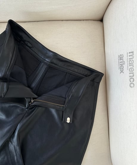 faux-leather half shorts