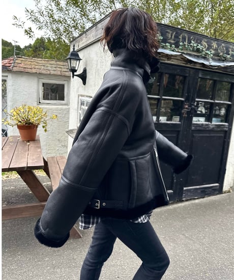 leather shearing jacket
