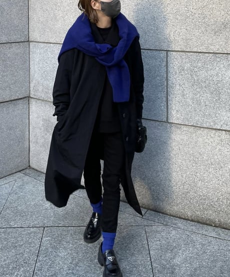 ［full liner］light soutien collar coat (black/beige)