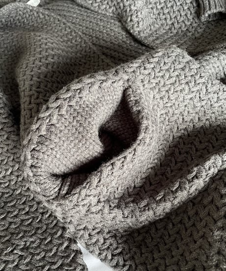 long knit  cardigan gray