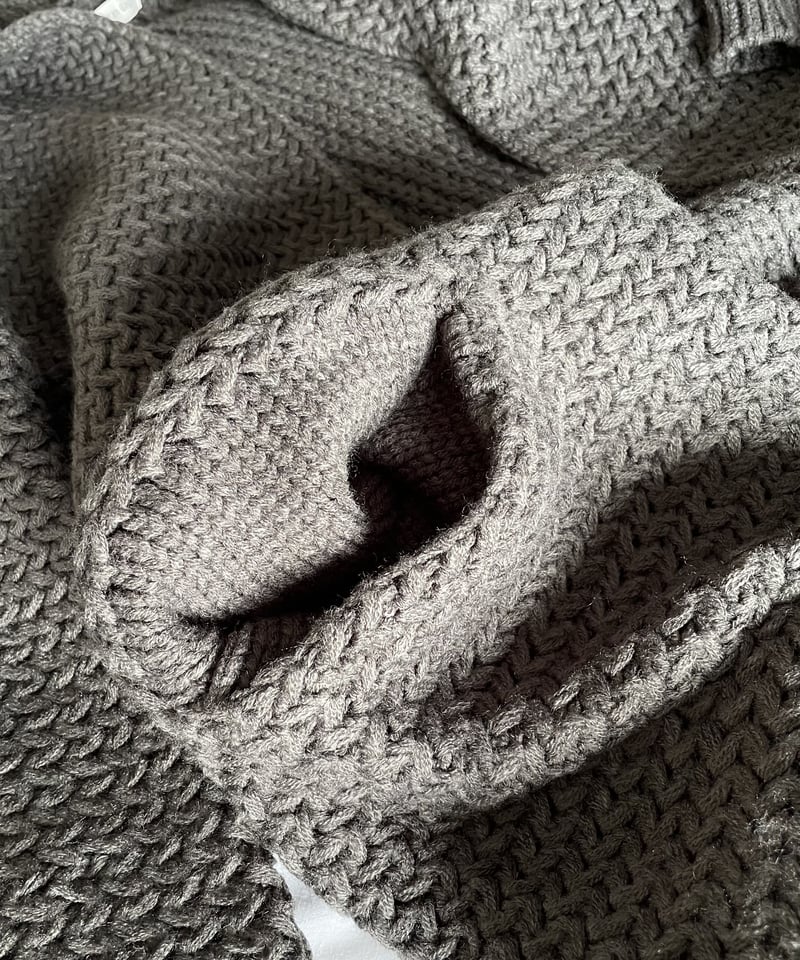 long knit cardigan gray | ok.soon