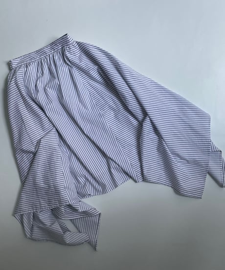 irregular hem long skirt(stripe/white)